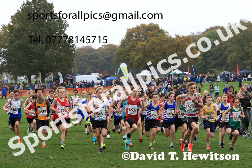 Boys Under-13s relay, 2025 Northern Cross Country Relays, Graves Park, Sheffield. Photo: David T. Hewitson/Sports for All Pics